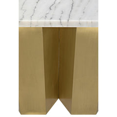 Noir Furniture Shilo Console, Metal and White Stone-Noir Furniture-Blue Hand Home