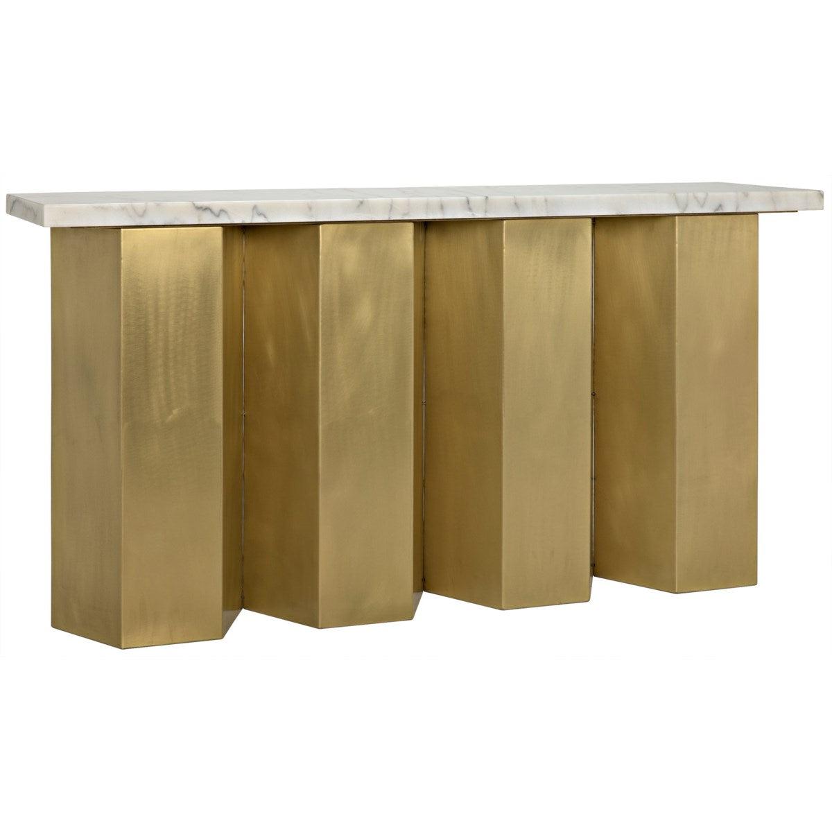 Noir Furniture Shilo Console, Metal and White Stone-Noir Furniture-Blue Hand Home