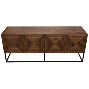 Noir Furniture Lanon Sideboard with Metal Base, Dark Walnut-Noir Furniture-Blue Hand Home