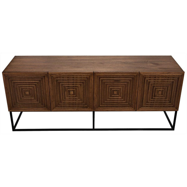 Noir Furniture Lanon Sideboard with Metal Base, Dark Walnut-Noir Furniture-Blue Hand Home