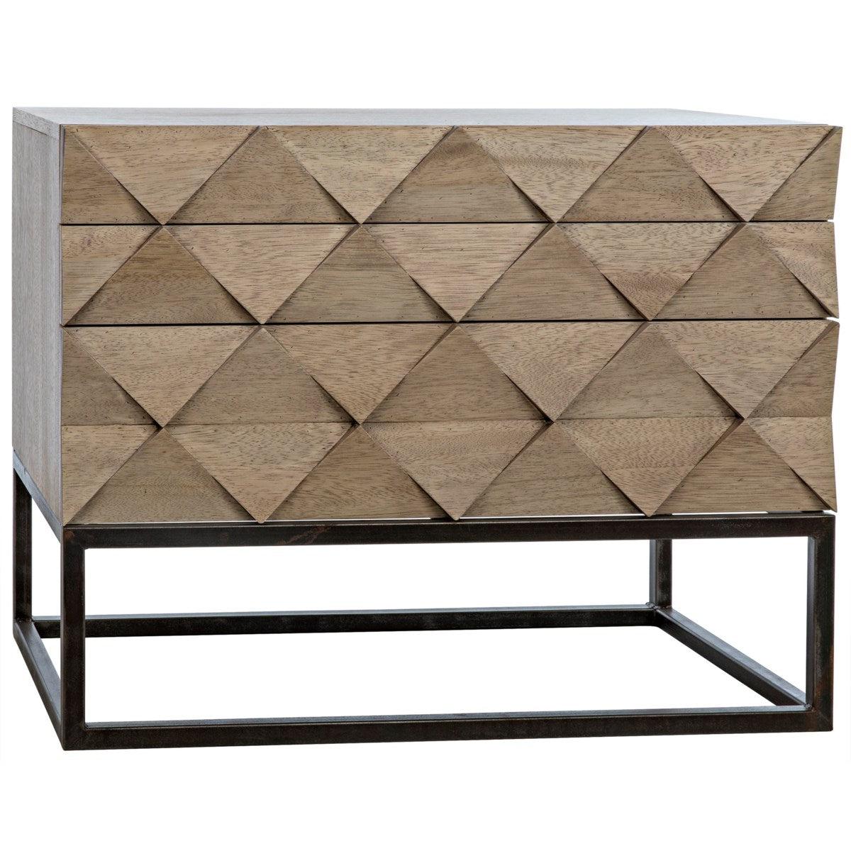 Noir Furniture Draco Sideboard with Metal Stand, Washed Walnut-Noir Furniture-Blue Hand Home