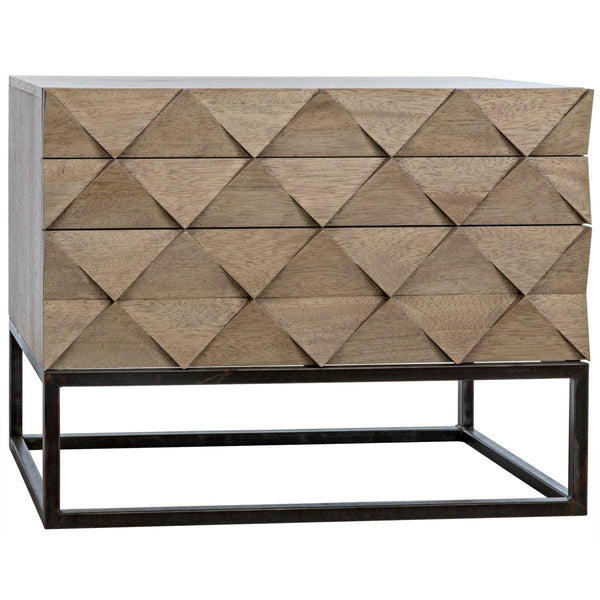 Noir Furniture Draco Sideboard with Metal Stand, Washed Walnut-Noir Furniture-Blue Hand Home