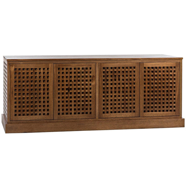Noir Furniture Genti 4 Door Sideboard, Dark Walnut-Noir Furniture-Blue Hand Home