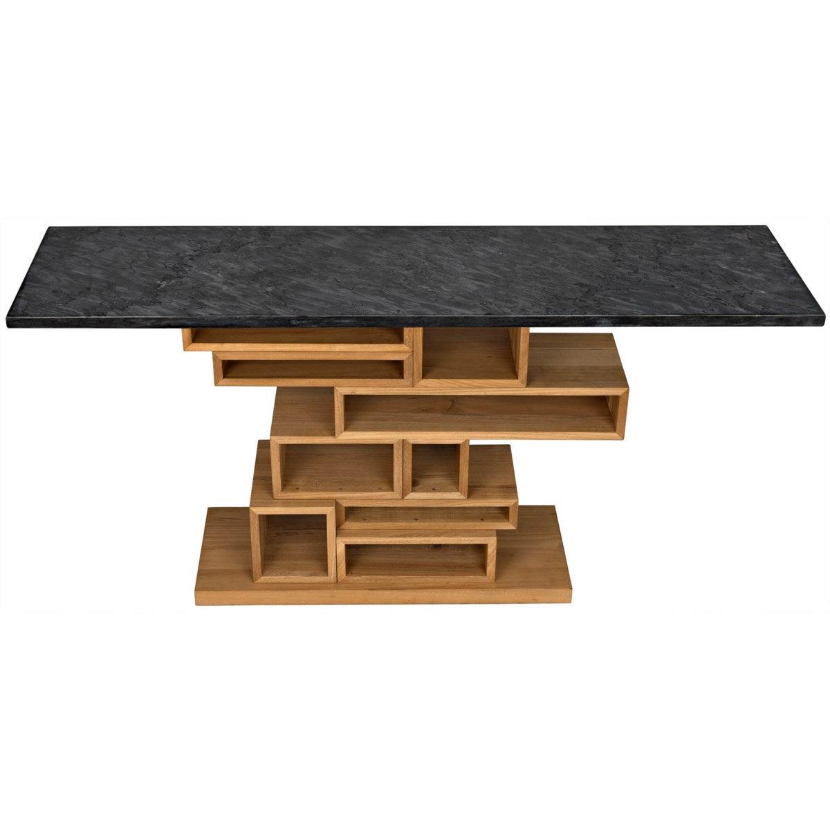 Noir Furniture Balin Console, Dark Walnut/Stone-Noir Furniture-Blue Hand Home