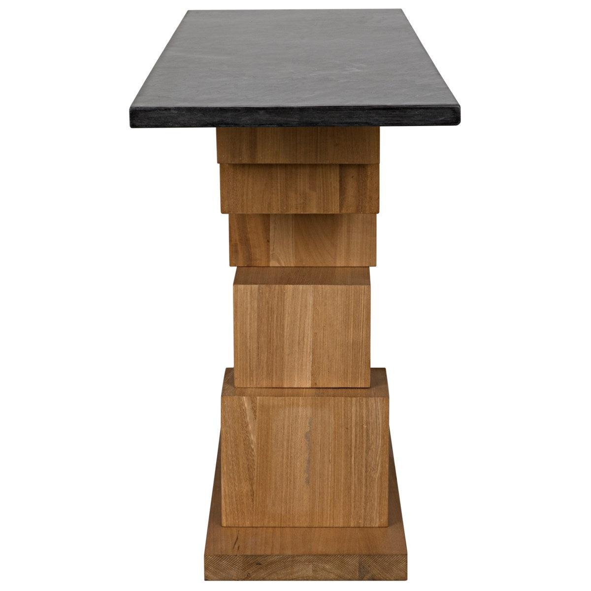 Noir Furniture Balin Console, Dark Walnut/Stone-Noir Furniture-Blue Hand Home