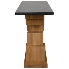 Noir Furniture Balin Console, Dark Walnut/Stone-Noir Furniture-Blue Hand Home