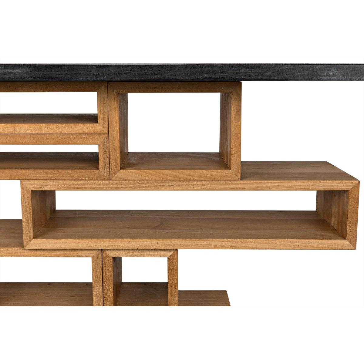Noir Furniture Balin Console, Dark Walnut/Stone-Noir Furniture-Blue Hand Home