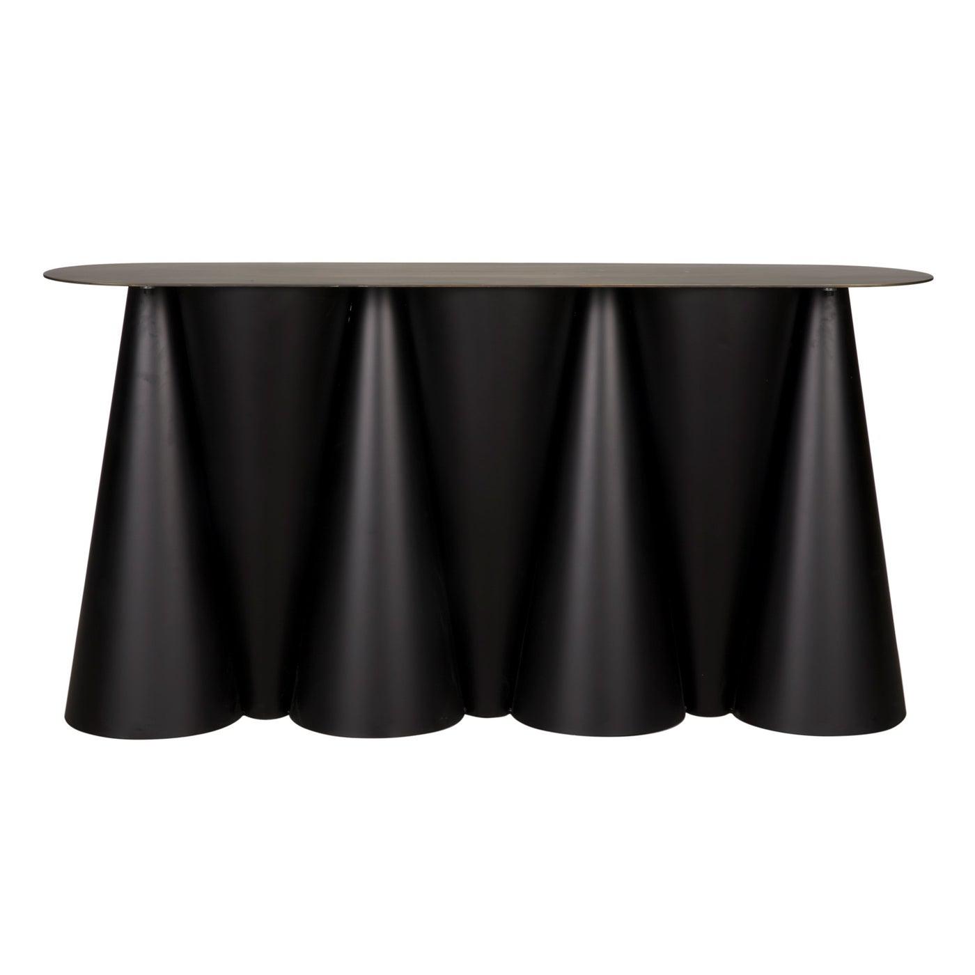 Noir Salt and Pepper Console, Black Steel-Noir Furniture-Blue Hand Home