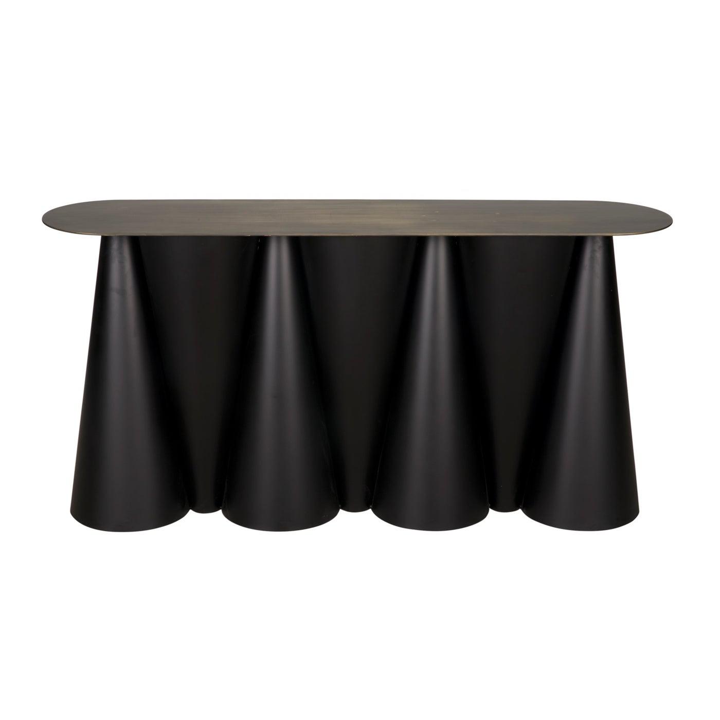Noir Salt and Pepper Console, Black Steel-Noir Furniture-Blue Hand Home