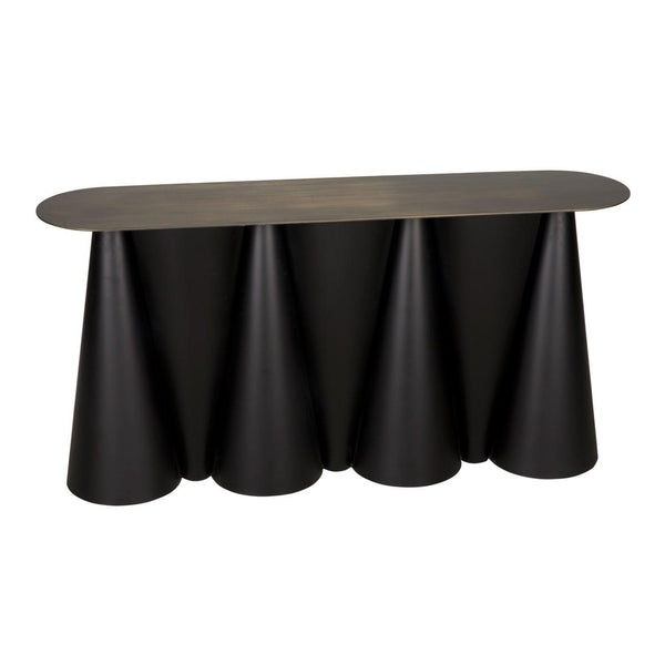 Noir Salt and Pepper Console, Black Steel-Noir Furniture-Blue Hand Home