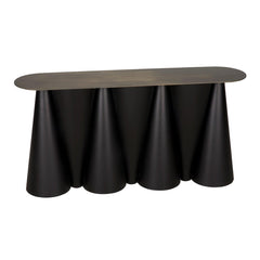 Noir Salt and Pepper Console, Black Steel-Noir Furniture-Blue Hand Home