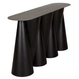 Noir Salt and Pepper Console, Black Steel-Noir Furniture-Blue Hand Home