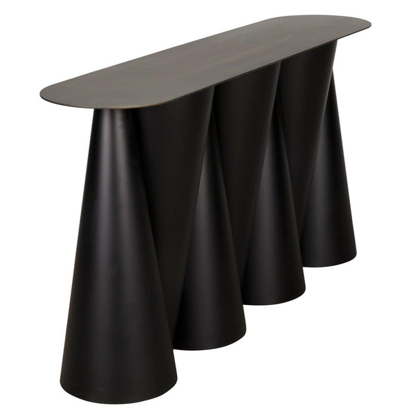Noir Salt and Pepper Console, Black Steel-Noir Furniture-Blue Hand Home
