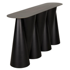 Noir Salt and Pepper Console, Black Steel-Noir Furniture-Blue Hand Home