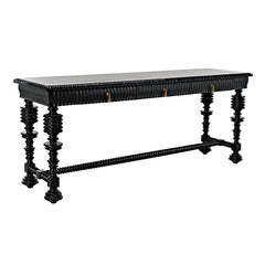 Noir Portuguese Console, Hand Rubbed Black-Noir Furniture-Blue Hand Home