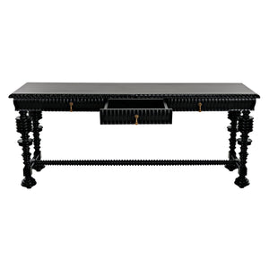 Noir Portuguese Console, Hand Rubbed Black-Noir Furniture-Blue Hand Home