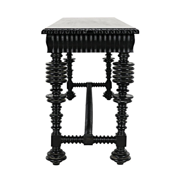 Noir Portuguese Console, Hand Rubbed Black-Noir Furniture-Blue Hand Home