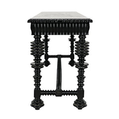 Noir Portuguese Console, Hand Rubbed Black-Noir Furniture-Blue Hand Home