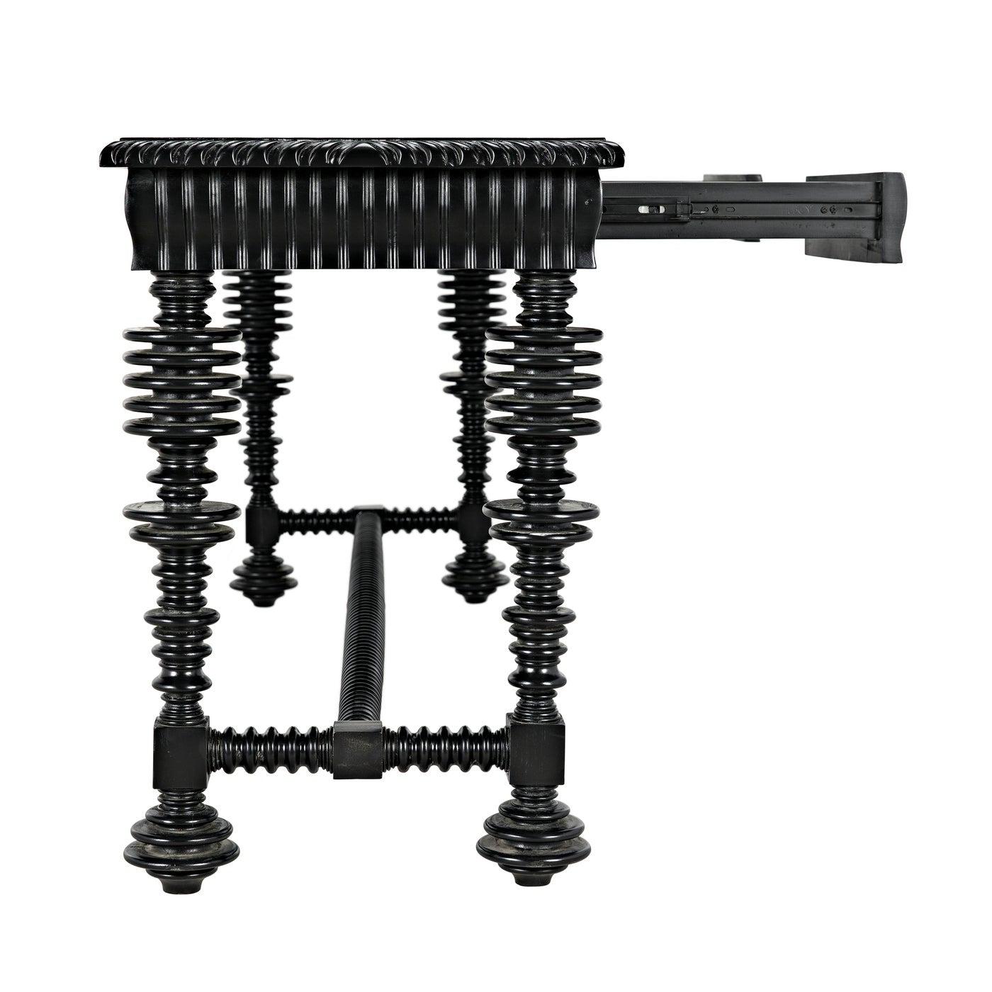 Noir Portuguese Console, Hand Rubbed Black-Noir Furniture-Blue Hand Home