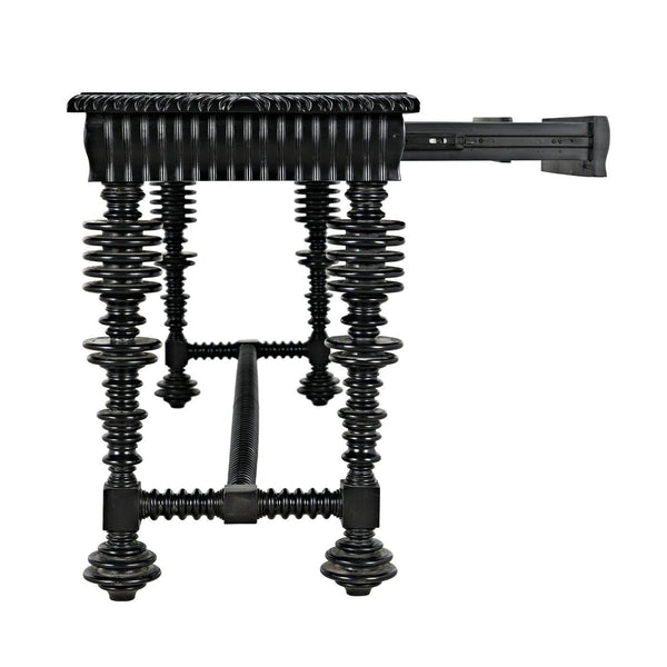 Noir Portuguese Console, Hand Rubbed Black-Noir Furniture-Blue Hand Home