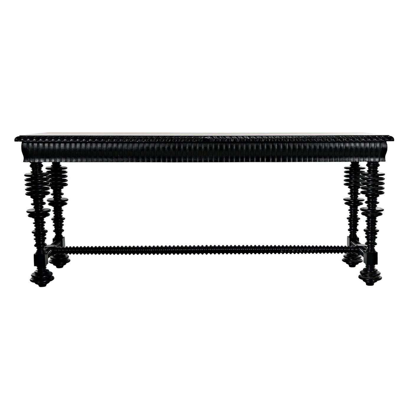Noir Portuguese Console, Hand Rubbed Black-Noir Furniture-Blue Hand Home