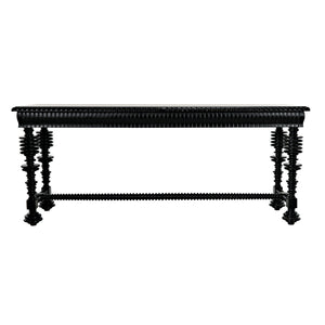 Noir Portuguese Console, Hand Rubbed Black-Noir Furniture-Blue Hand Home