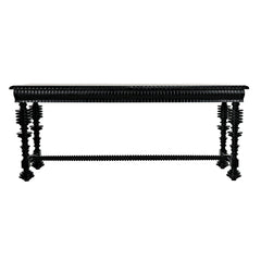 Noir Portuguese Console, Hand Rubbed Black-Noir Furniture-Blue Hand Home