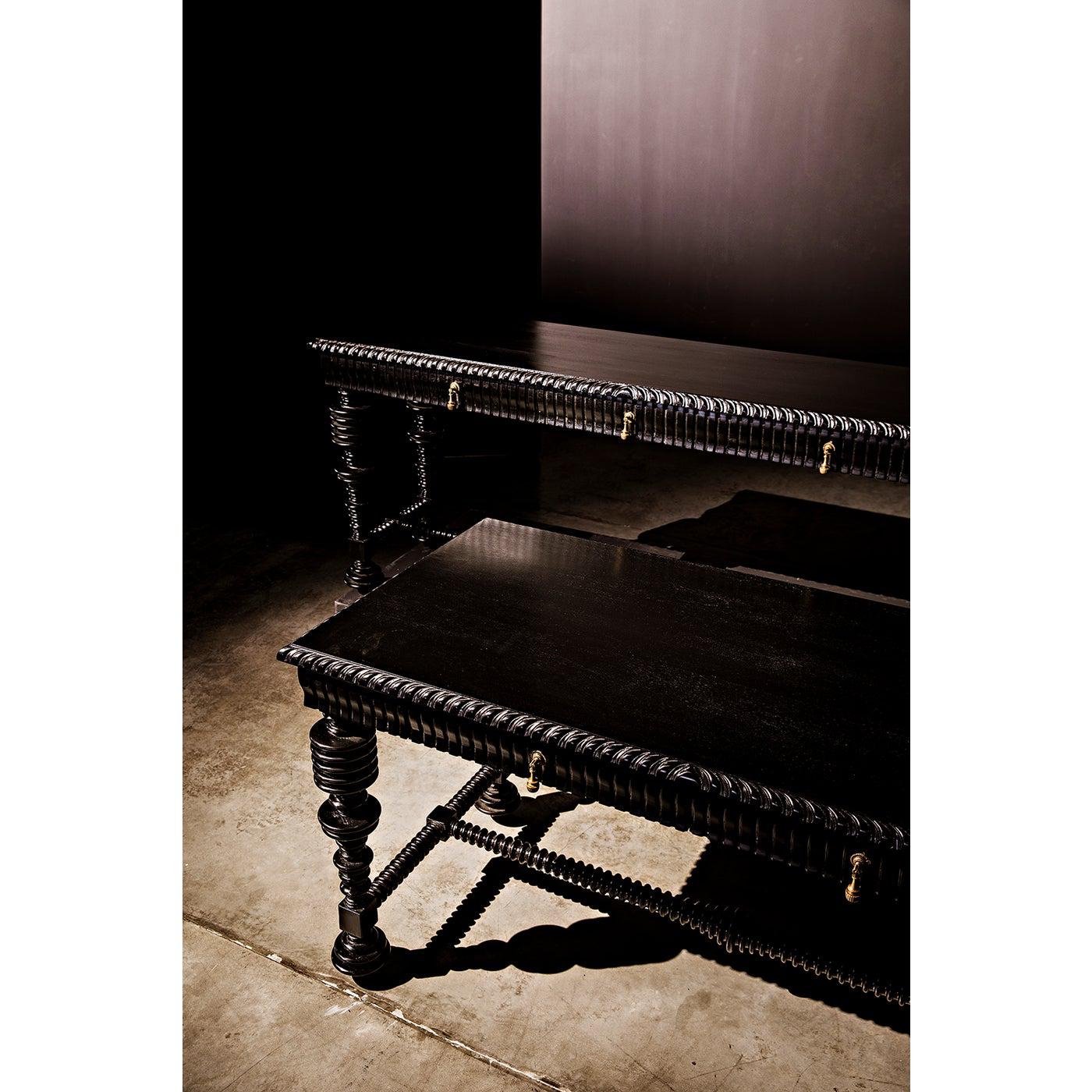 Noir Portuguese Console, Hand Rubbed Black-Noir Furniture-Blue Hand Home