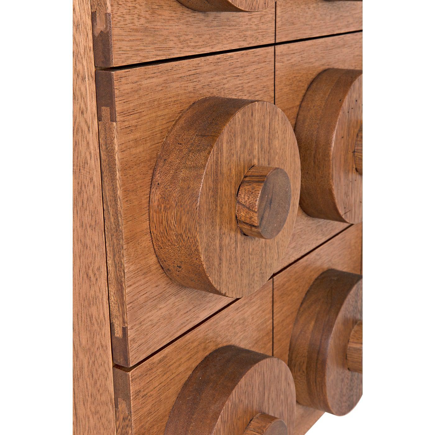 Noir Lego Sideboard with 3 Drawers, Dark Walnut-Noir Furniture-Blue Hand Home