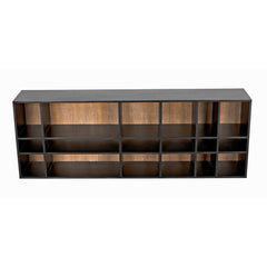 Noir Messer Shelf, Hand Rubbed Black and Gray Wash-Noir Furniture-Blue Hand Home