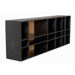 Noir Messer Shelf, Hand Rubbed Black and Gray Wash-Noir Furniture-Blue Hand Home
