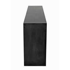 Noir Messer Shelf, Hand Rubbed Black and Gray Wash-Noir Furniture-Blue Hand Home