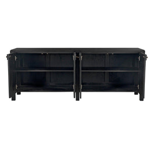 Noir Weston Sideboard, Hand Rubbed Black with Light Brown Trim-Noir Furniture-Blue Hand Home