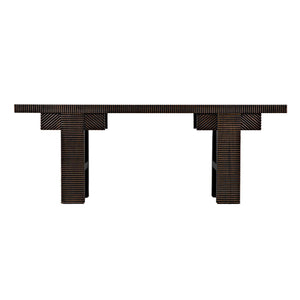Nabu Console, Hand Rubbed Black with Light Brown Trim-Noir Furniture-Blue Hand Home
