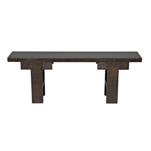 Nabu Console, Hand Rubbed Black with Light Brown Trim-Noir Furniture-Blue Hand Home