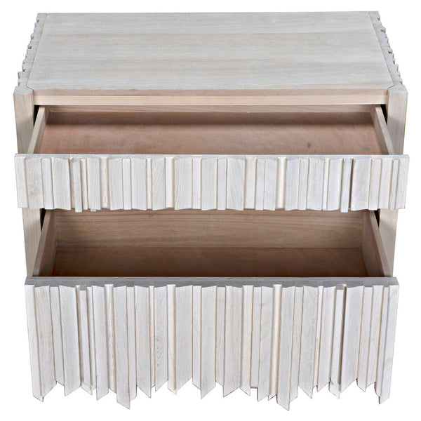 Desdemona 3 Drawer Chest, Bleached Elm-Noir Furniture-Blue Hand Home