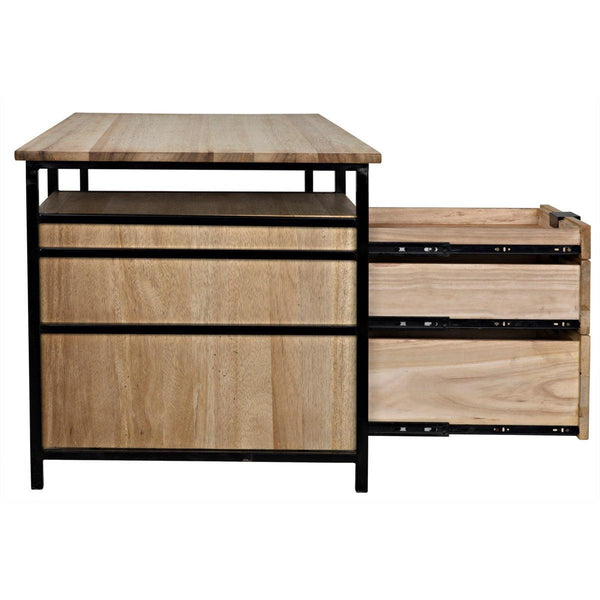 Noir Furniture Nabucco Desk, Bleached Walnut and Metal-Noir Furniture-Blue Hand Home