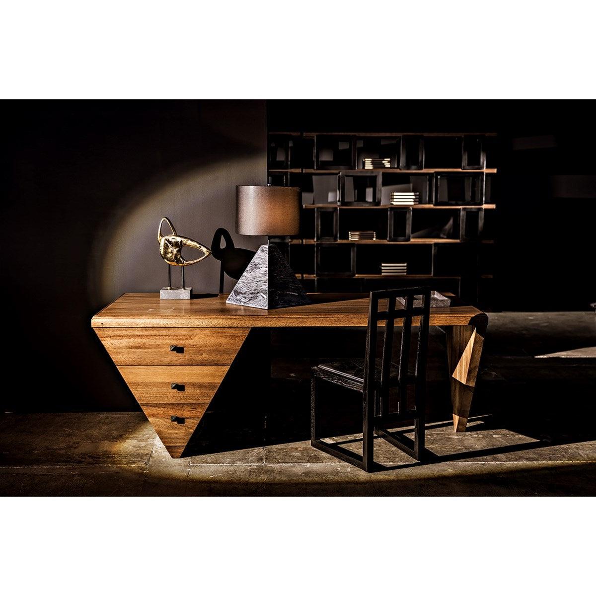 Noir Furniture Tetramo Desk, Dark Walnut-Noir Furniture-Blue Hand Home