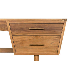 Noir Jetson Desk, Teak-Noir Furniture-Blue Hand Home