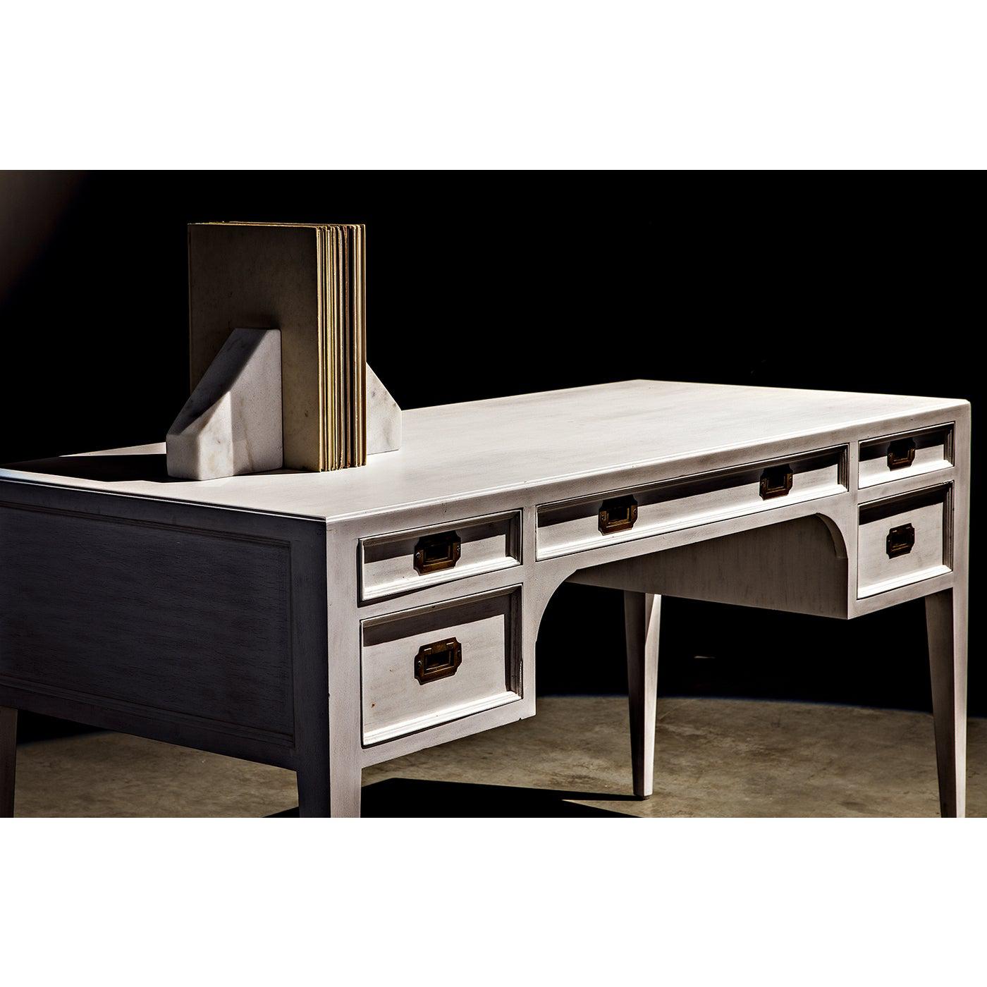 Noir Africa Desk, White Wash-Noir Furniture-Blue Hand Home