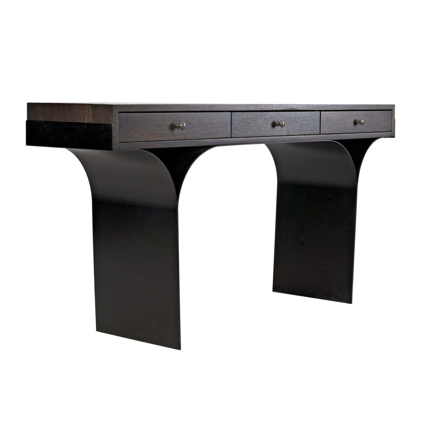 Noir Truss Desk, Ebony Walnut with Steel Legs-Noir Furniture-Blue Hand Home