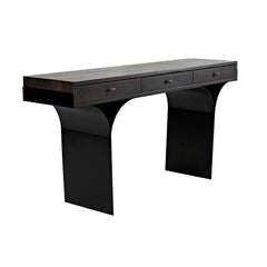 Noir Truss Desk, Ebony Walnut with Steel Legs-Noir Furniture-Blue Hand Home