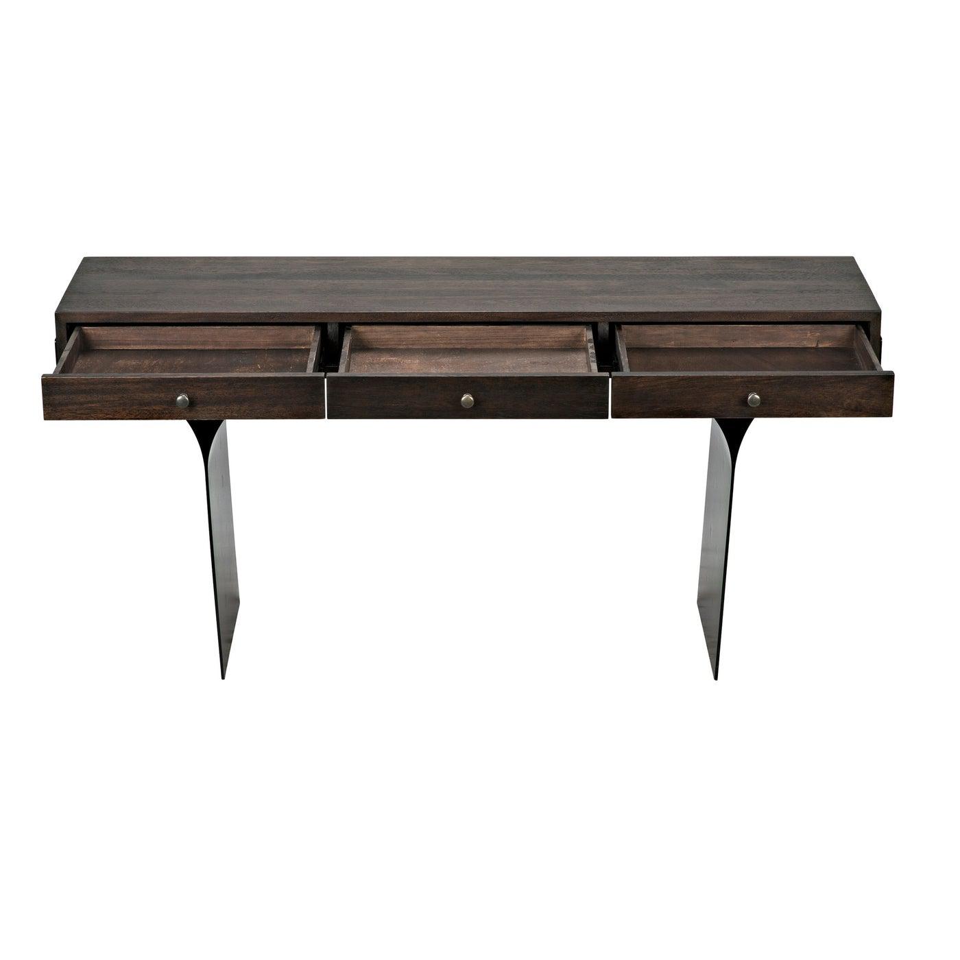 Truss Desk, Ebony Walnut with Steel Legs-Noir Furniture-Blue Hand Home