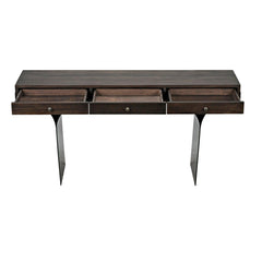 Truss Desk, Ebony Walnut with Steel Legs