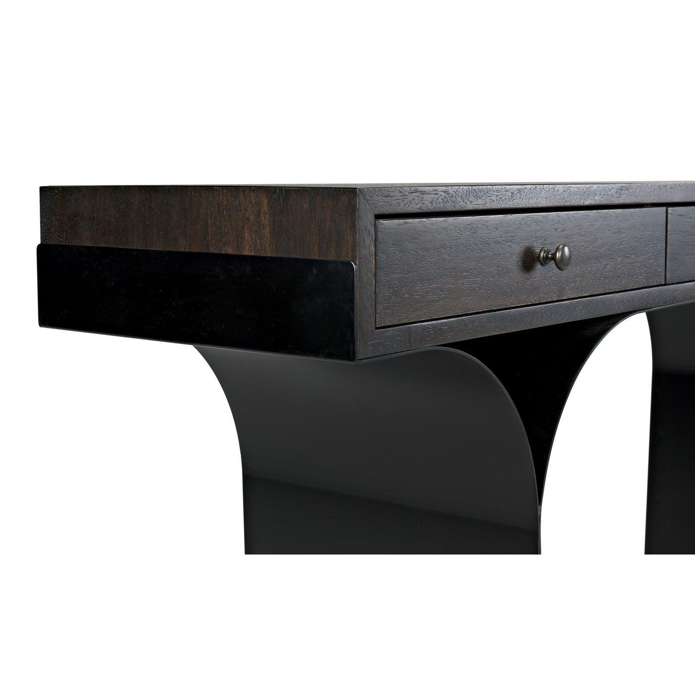 Noir Truss Desk, Ebony Walnut with Steel Legs-Noir Furniture-Blue Hand Home