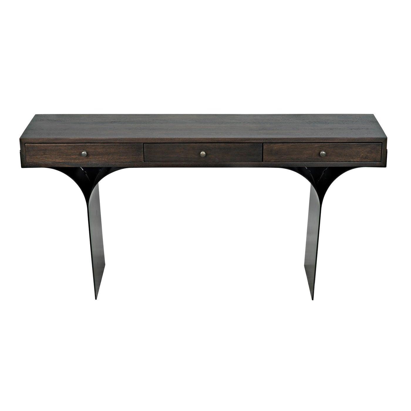 Noir Truss Desk, Ebony Walnut with Steel Legs-Noir Furniture-Blue Hand Home