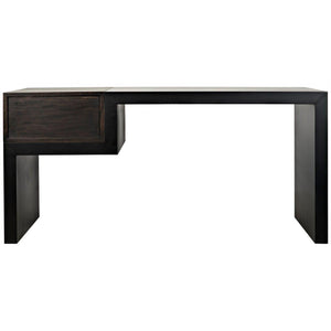Noir Alvaro Desk, Black Steel with Ebony Walnut-Noir Furniture-Blue Hand Home