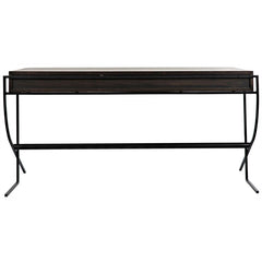 Noir Frank Desk, Ebony Walnut with Steel-Noir Furniture-Blue Hand Home