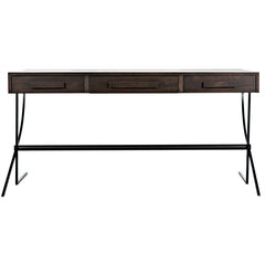 Noir Frank Desk, Ebony Walnut with Steel-Noir Furniture-Blue Hand Home