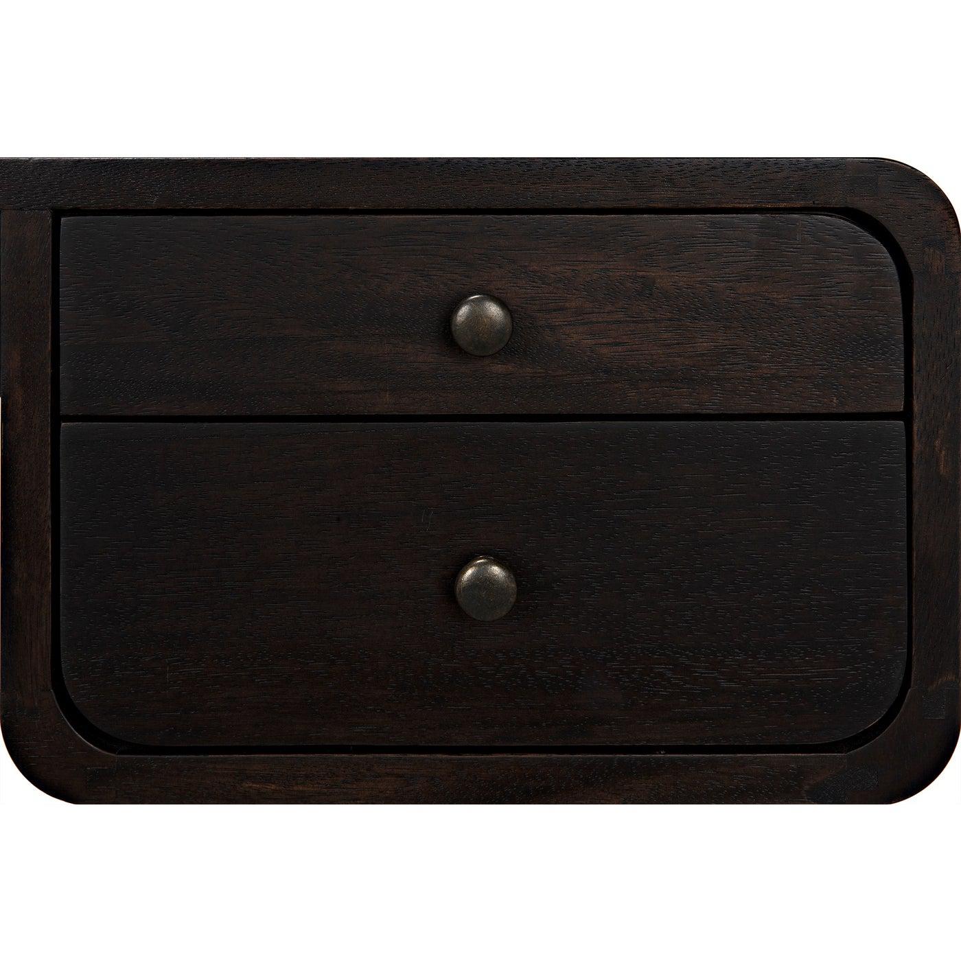 Noir Voltes Desk, Ebony Walnut with Black Steel-Noir Furniture-Blue Hand Home